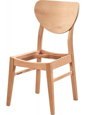 Masifart Libor Konik Papel Sandalye Cilasız Ham