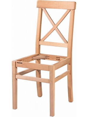 Masifart Linnae Çapraz Döşemeli Sandalye Cilasız Ham