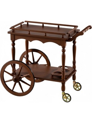 Masifart Ivory Büyük Teker Servis Arabası