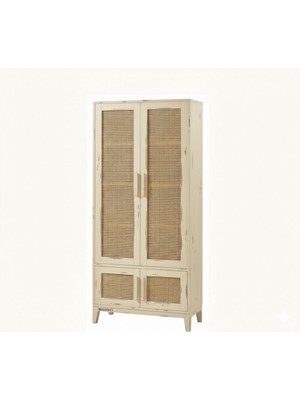 Masifart Aurie Hasırlı Konik Kapaklı Kitaplık