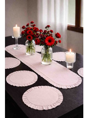 Ayzen Home Fırfırlı Runner Fırfır Supla Set 6 Lı ve 8li Secenekli