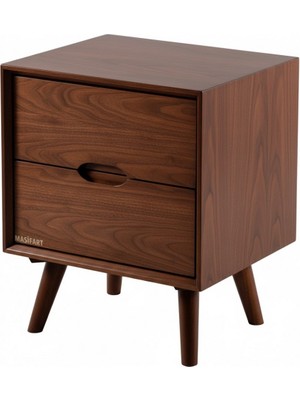 Masifart Odina Retro Çift Çekmeceli Komodin