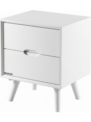 Masifart Odina Retro Çift Çekmeceli Komodin