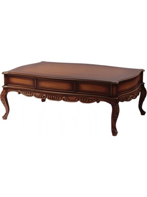 Masifart Oymalı Bombe Orta Sehpa Ceviz Silme