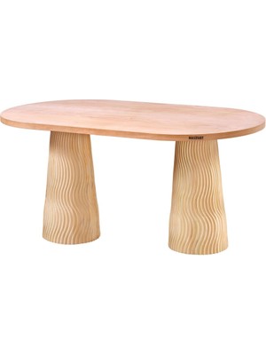 Masifart Tylon 160 Lık Zikzak Oval Masa Cilasız Ham