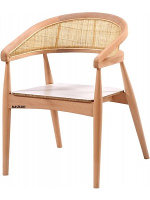 Masifart Canditia Ince Hasırlı Gazel Sandalye Cilasız Ham