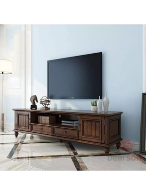 Masifart Tina Çekmeceli Masif Ağaç Plazma Tv Ünitesi