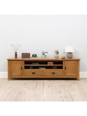 Masifart Selina Çekmeceli Masif Ağaç Plazma Tv Ünitesi