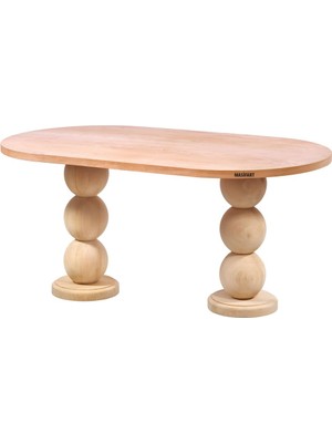 Masifart Ephesi 160 Lık Boncuk Oval Masa Cilasız Ham