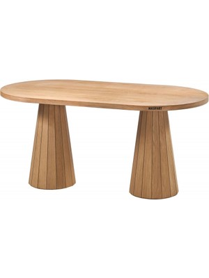 Masifart Bonita 180 Lik Meşe Line Oval Masa Cilasız Ham