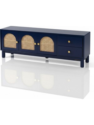 Masifart Barby Hasırlı 180 Lik Mostar Tv Ünitesi