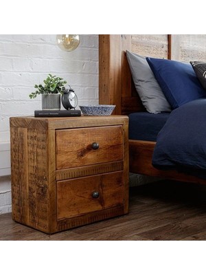 Masifart Augere Çok Amaçlı Masif Ağaç Çekmeceli Komodin