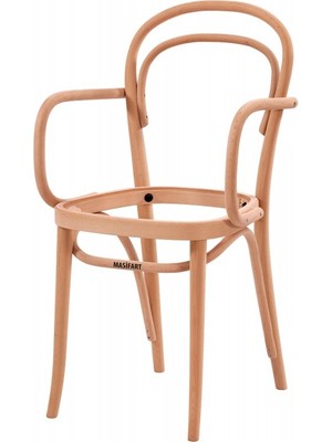 Masifart Abundi Yay Kollu Döşemeli Sandalye Cilasız Ham