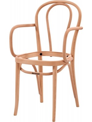 Masifart Avila Vazo Kollu Döşemeli Sandalye Cilasız Ham