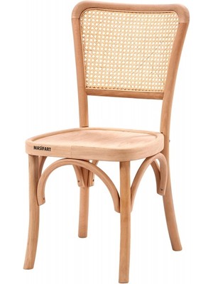 Masifart Fauste Hasırlı Lüks Tonet Sandalye Cilasız Ham