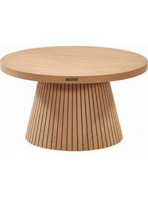 Masifart Wells Kayın Fıçı Çizgili Orta Sehpa