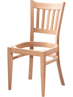 Masifart Auriol Lüks Çıtalı Sandalye Cilasız Ham