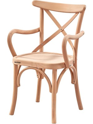 Masifart Moneo Tonet Çapraz Kollu Sandalye Cilasız Ham