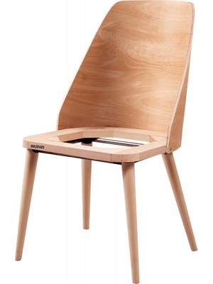 Masifart Ailpein Papel Yarmalı Sandalye Cilasız Ham