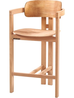 Masifart Acario Night Bar Sandalyesi Cilasız Ham