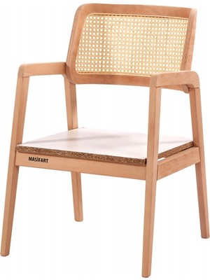 Masifart Orlanda Hasırlı Bella Sandalye Cilasız Ham