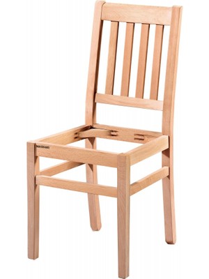 Masifart Durans 4 Çıtalı Döşemeli Sandalye Cilasız Ham