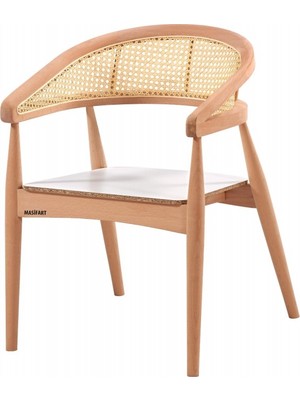 Masifart Aury Hasırlı Gazel Sandalye Cilasız Ham