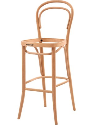 Masifart Packey Yay Döşemeli Bar Sandalyesi Cilasız Ham