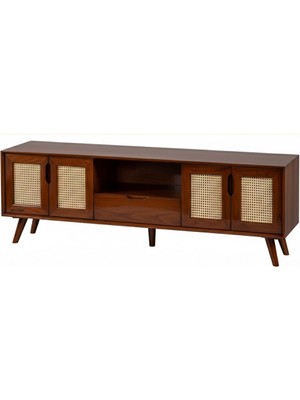 Masifart Folium Hasırlı 180 Lik Retro Tv Ünitesi