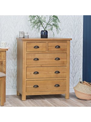 Masifart Alona 3+2 Çekmeceli Şifonyer 80 cm