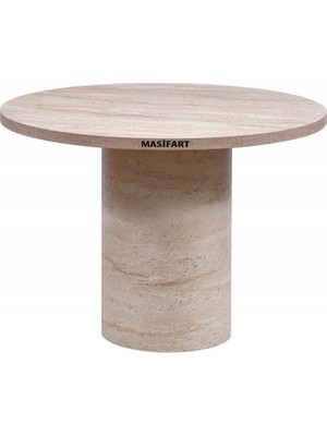 Masifart Sega Yapay Traverten 80 Lik Silindir Masa