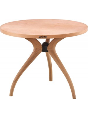 Masifart Sverus 90 Lık Kayın Samyeli (3 Lü) Yuvarlak Masa Cilasız