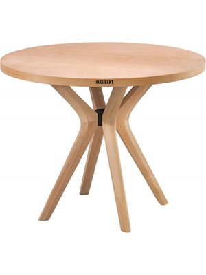 Masifart Alirio 120 Lik Kayın Poli (4 Lü) Yuvarlak Masa Cilasız Ham