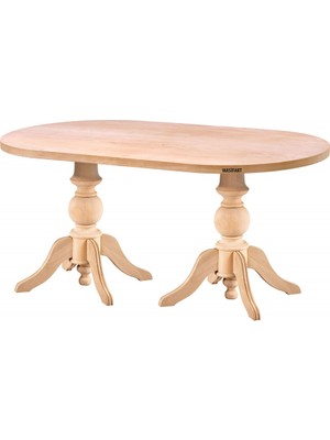 Masifart Albani 160 Lık Baba Oval Masa Cilasız Ham