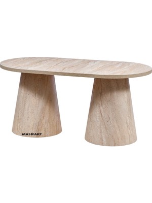 Masifart Amber Yapay Traverten 200 Lük Oval Fıçı Masa