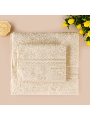 Boovi 2'li Havlu Seti - Ekru - 40X60 cm + 60X100 cm