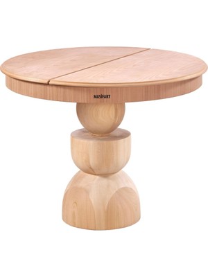 Masifart Abby 100 Lük Yuvarlak Kupa Açılır Masa Cilasız Ham