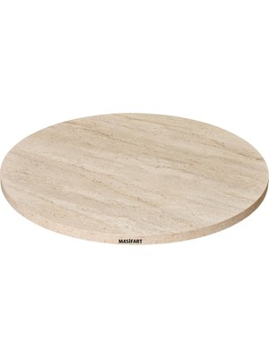 Masifart Jadira Yapay Traverten 90 Lık Yuvarlak Tabla