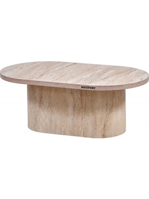 Masifart Tasha Yapay Traverten Milano Oval Orta Sehpa