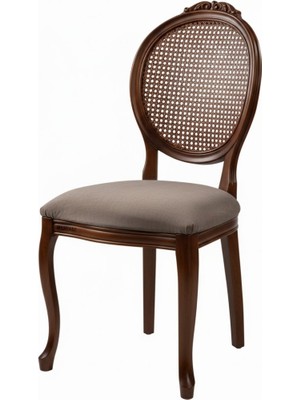 Masifart Marcell Hasırlı Madalyon Oymalı Sandalye