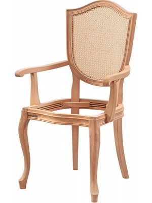 Masifart Euryale Hasırlı Kupa Kollu Sandalye Cilasız Ham