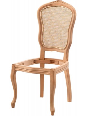 Masifart Honnor Hasırlı Italyan Oymalı Sandalye Cilasız Ham