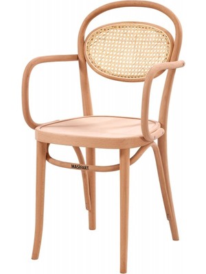 Masifart Faust Hasırlı Kollu Güneş Sandalye Cilasız Ham