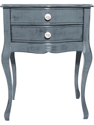 Masifart Paris Gri Eskitme Komodin Çekmeceli Telefonluk