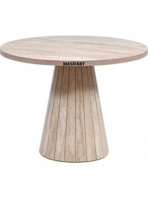 Masifart Amy Yapay Traverten 110 Luk Geniş Line Masa