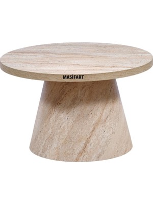 Masifart Ursul Yapay Traverten Fıçı Orta Sehpa