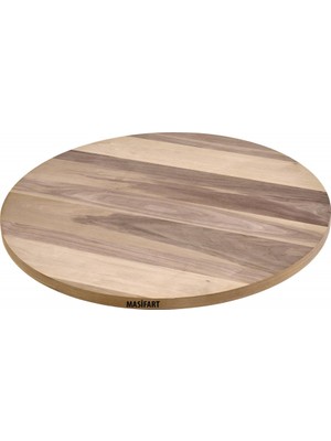 Masifart Asop Ceviz 80 Lik Yuvarlak Tabla Cilasız Ham