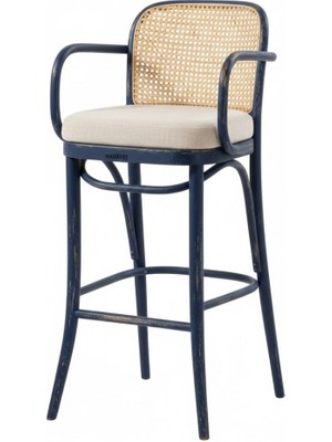 Masifart Alidah Hasırlı Petek Kollu Döşemeli Bar Sandalyesi