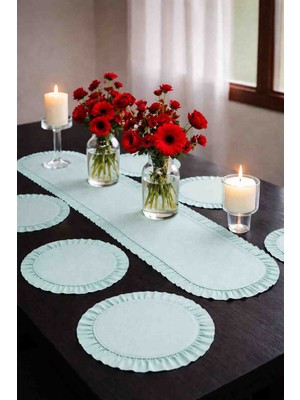 Ayzen Home Fırfırlı Runner Fırfır Supla Set 6 Lı ve 8li Secenekli