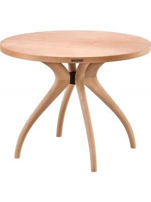 Masifart Sverus 120 Lik Kayın Samyeli (4 Lü) Yuvarlak Masa Cilasız